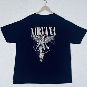 Nirvana In Utero T Shirt Mens 2XL Black Angel Splatter Officially Licensed 2018